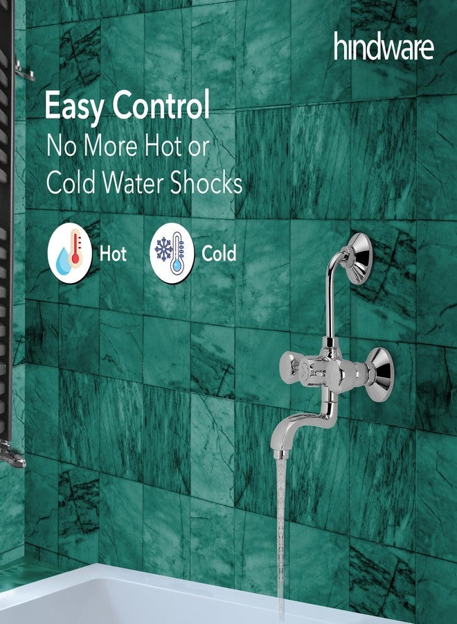 هيندوير خلاط حائط هيندوير كونتيسا بلس F330020CP للماء الساخن والبارد للحمام، مزود بفتحة لتركيب دش علوي وأنبوب منحني بطول 115 مم، مصنوع من النحاس المطلي بالكروم. - Image 2